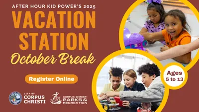 After Hour Kid Power’s Vacation Station - October Break 2025. Register Online. Ages 5 to 13.
