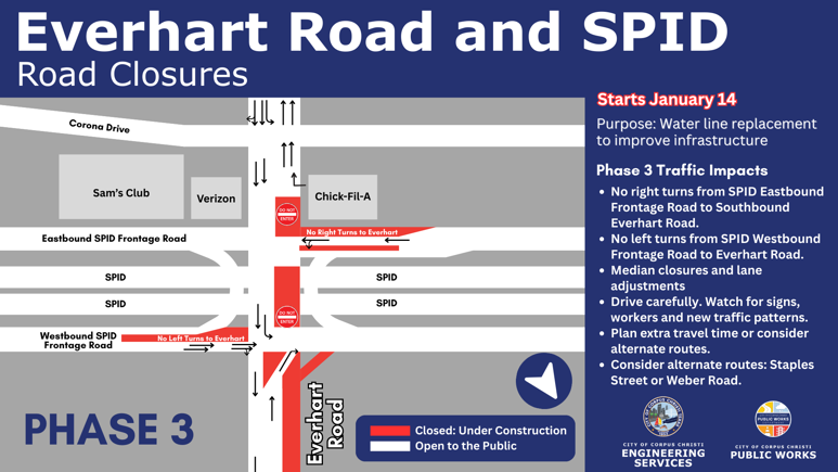 Map showing closure.