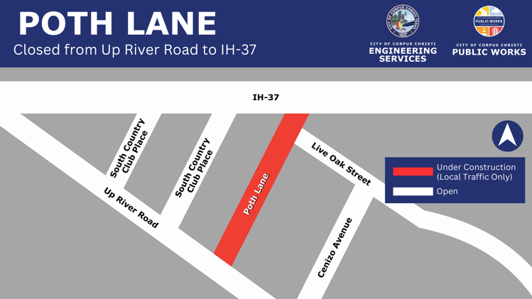 Map showing closure.