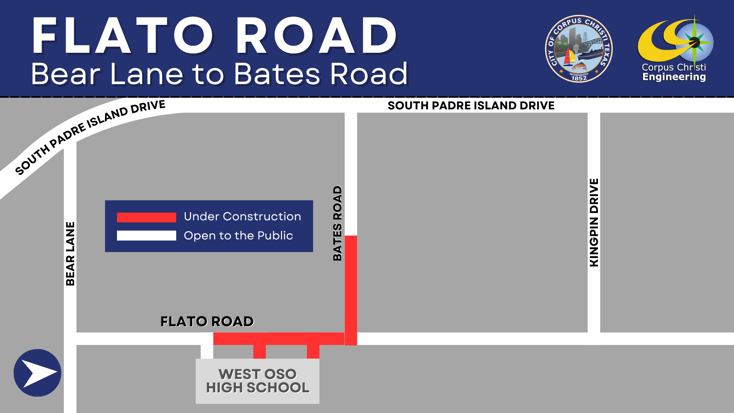 Map showing closure on Flato Road.