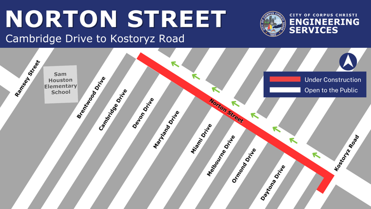 Map showing closure on Norton Street