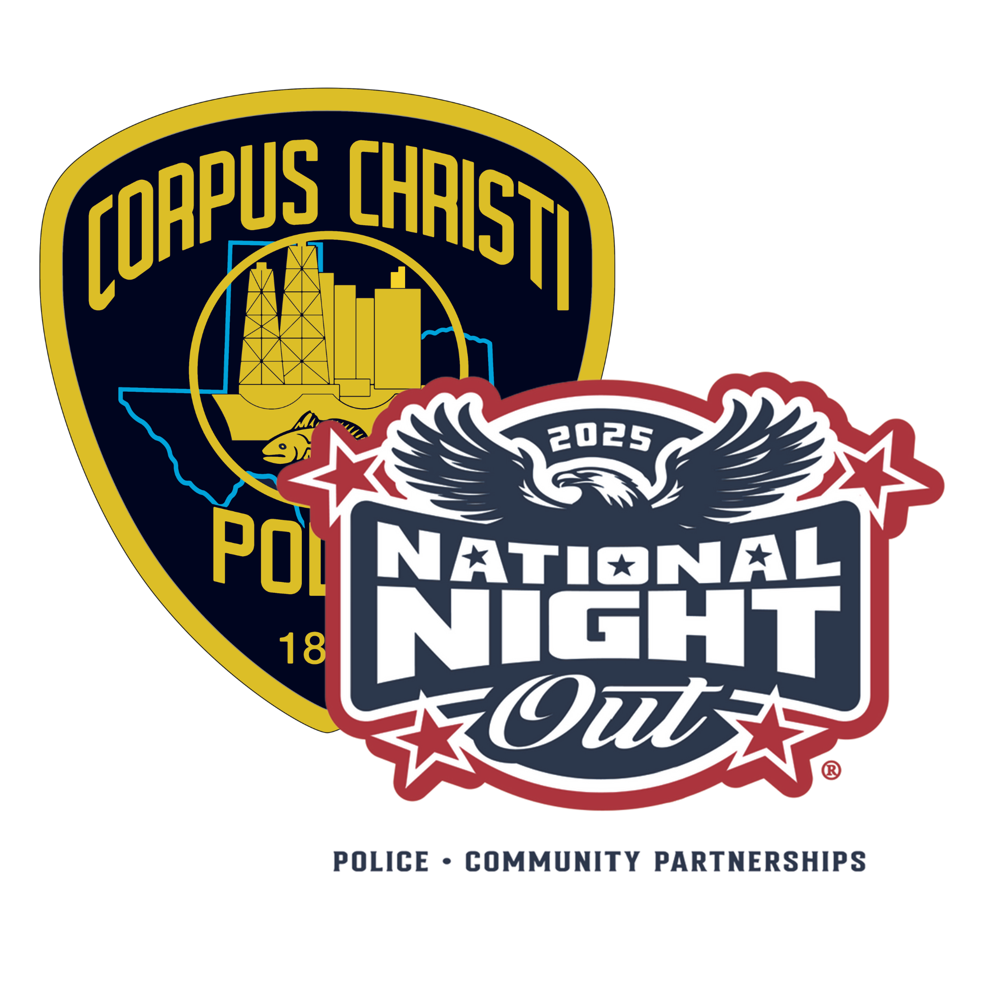 National Night Out Logo and CCPD Badge