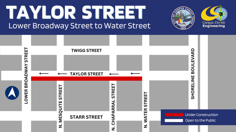 Map showing closure on Taylor Street