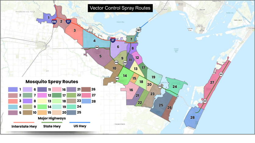 Vector Control Spray Routes Map