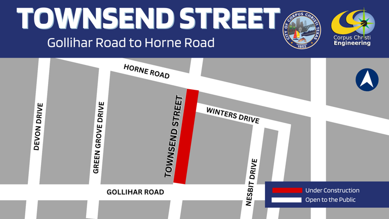 Map showing closure on Townsend Street