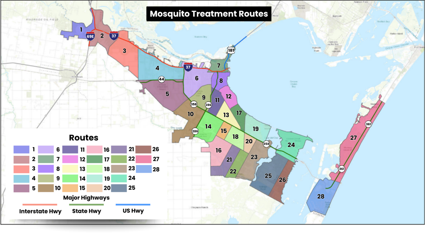 Mosquito Treatment Routes Map
