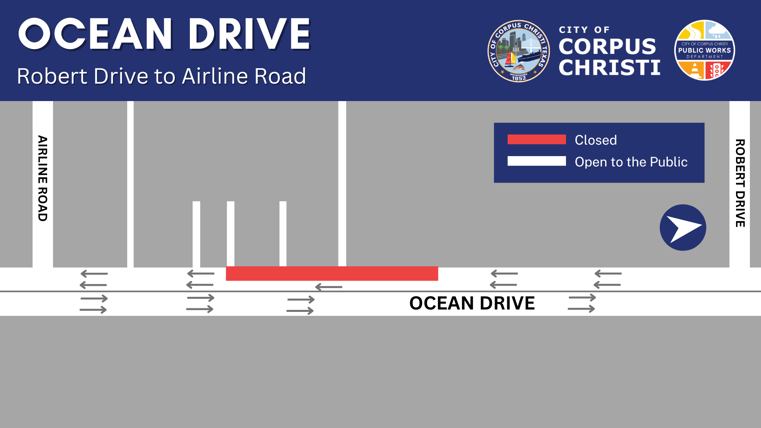 Map showing closure on Ocean Drive.