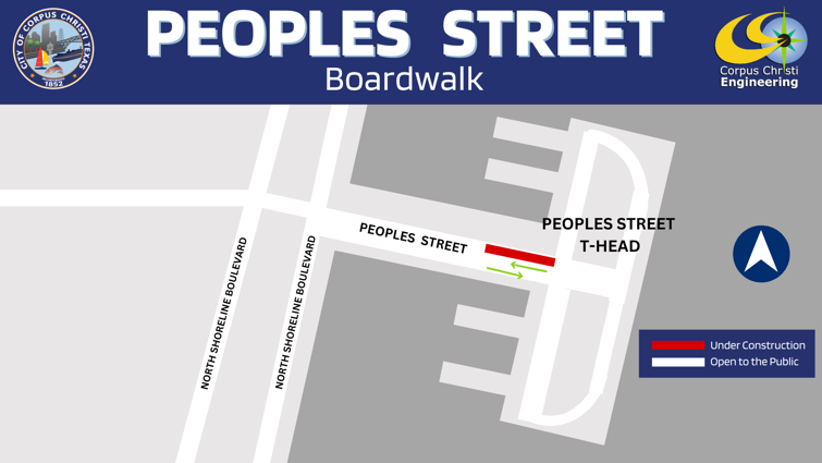 Map showing road closure on Peoples Street.