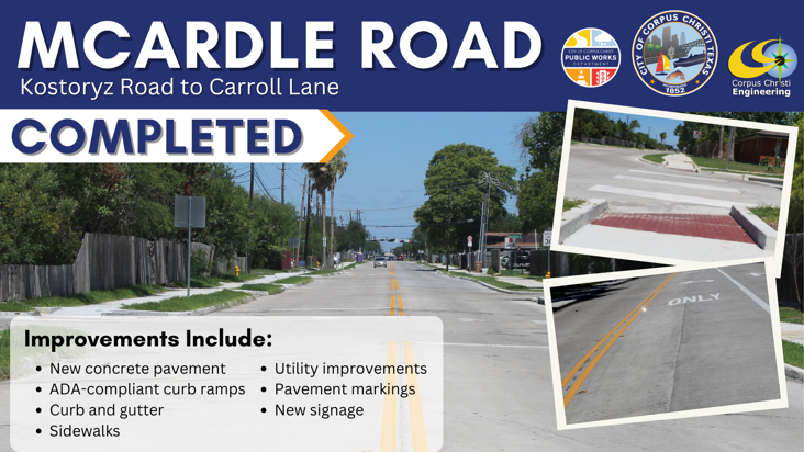 Graphic showing photos of McArdle Road.